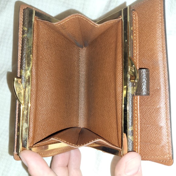 Louis Vuitton Authentic VTG Brown Monogram French Kisslock Wallet - Picture 6 of 13